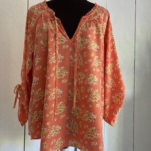 LC Lauren Conrad Floral Blouse Size XL